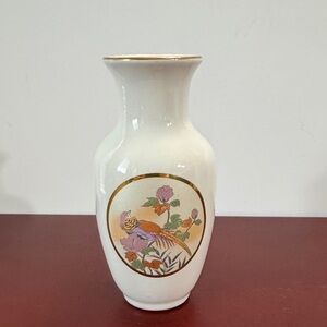 Vintage Fine China made in Japan Pheasant and flowers bud vase